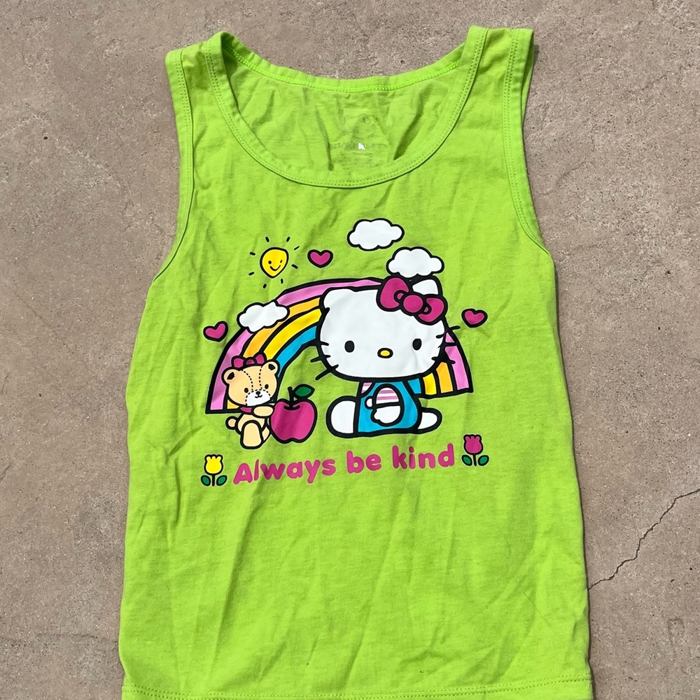 Hello Kitty Green Tank Top with Playful Graphic